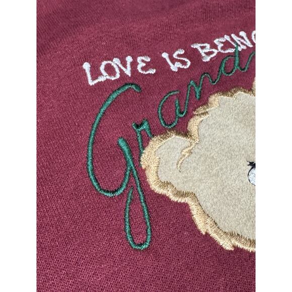 Vintage MC Energy Maroon Large Teddy Bears Love is Being A Grandma Sweatshirt - Picture 7 of 9